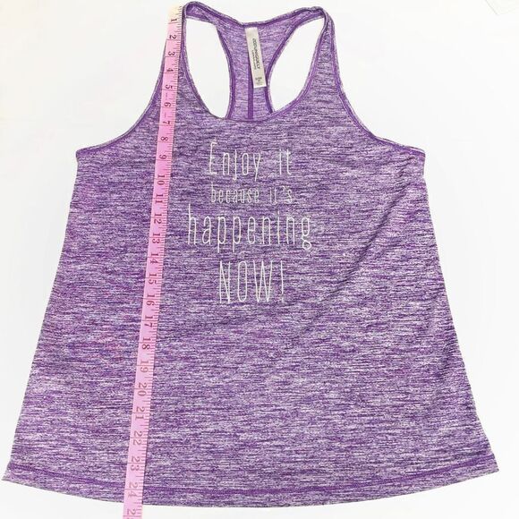 UNIQUELY Lorna Jane Motivational Graphic Racerback Tank Top in Purple Size Mediu - Picture 10 of 11